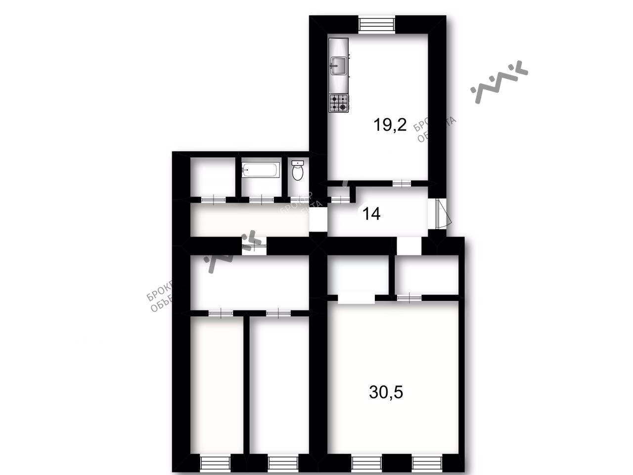 3 комн. кв. 117.3 m2 4/5 этаж Почтамтская ул., д.11 Купить по цене 19500000  ₽